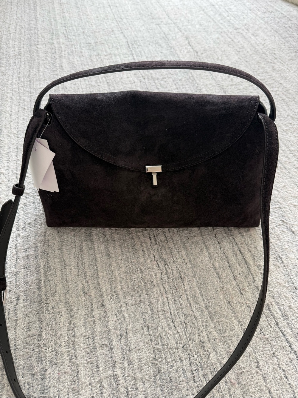 NWT Authentic TOTEME T-lock Brown Suede Top Handle Bag - Picture 9 of 16